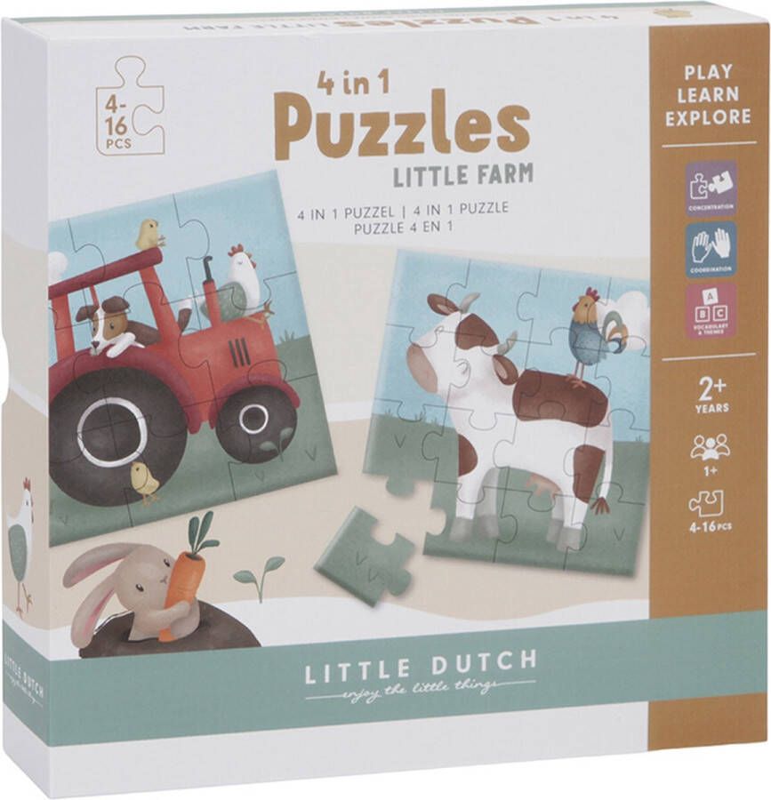 Little Dutch 4 in 1 puzzel FSC Little Farm