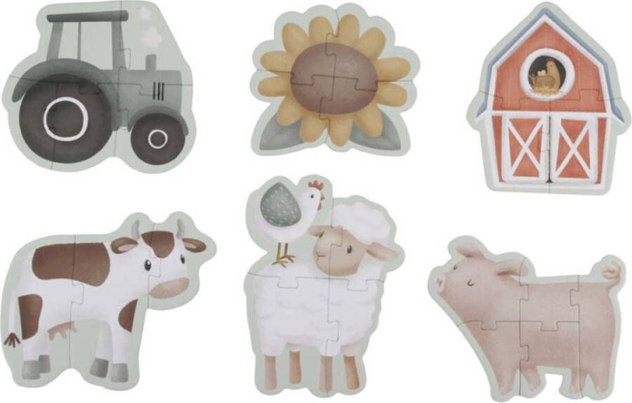 Little Dutch 6 in 1 puzzel little farm legpuzzel 35 stukjes