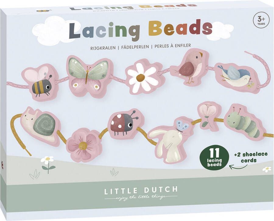 Little Dutch Houten Rijgkralen Flowers & Butterflies educatief speelgoed