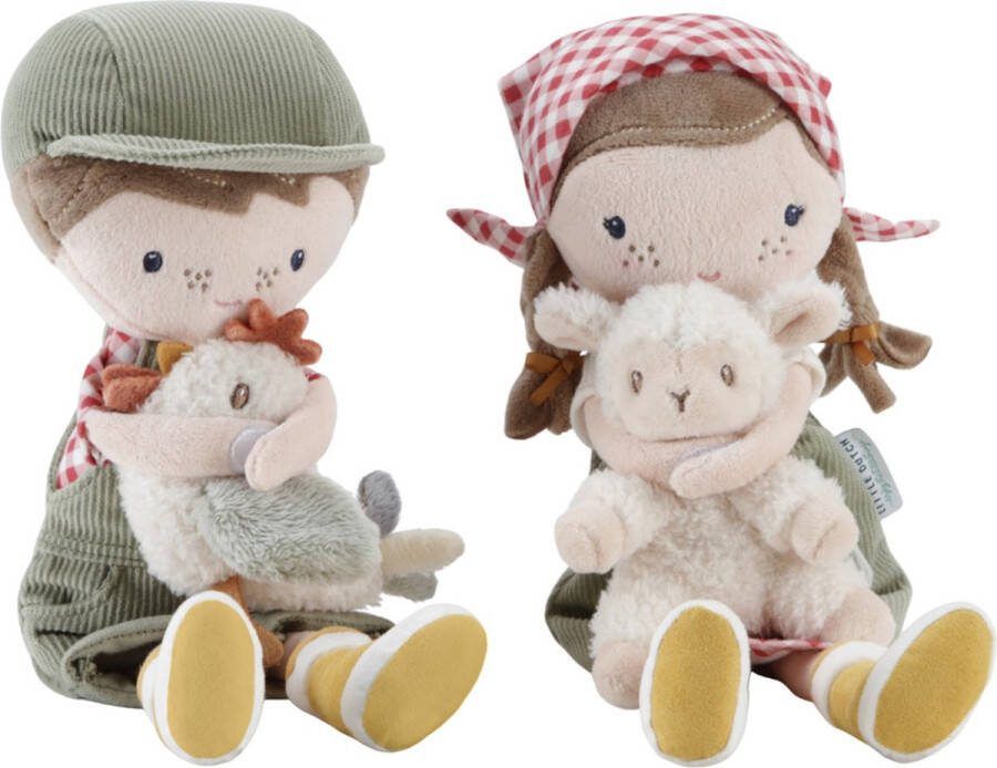 Little Dutch knuffelpop boer jim met kip knuffel 35 cm