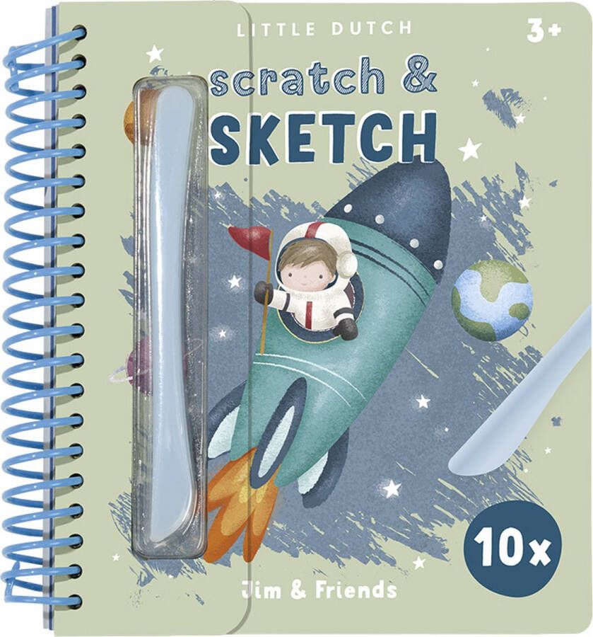 Little Dutch kras- en tekenboek Scratch and Sketch Jim & Friends Bambolino Toys