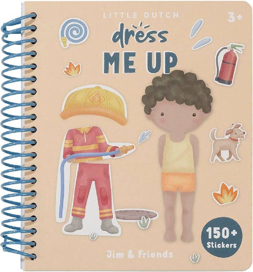 Little Dutch sticker- en aankleedboek Dress me up Jim & Friends Bambolino Toys