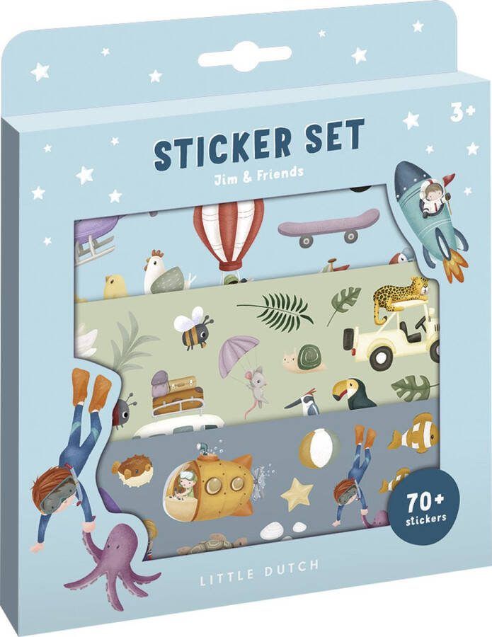 Little Dutch stickers Jim & Friends 3 stickervellen met speelachtergrond stickerset