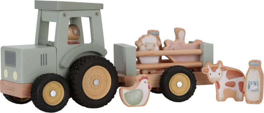 Little Dutch Tractor met Trailer Little Farm Speelgoedvoertuig