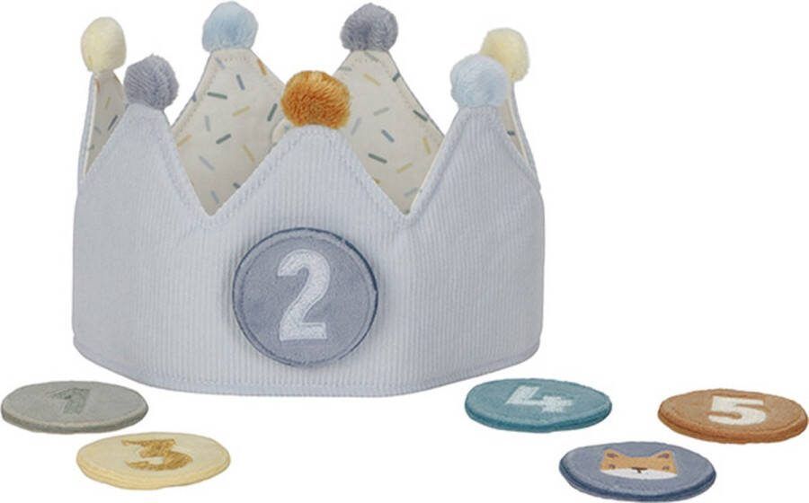 Little Dutch Verjaardagskroon van stof met cijfers Blauw