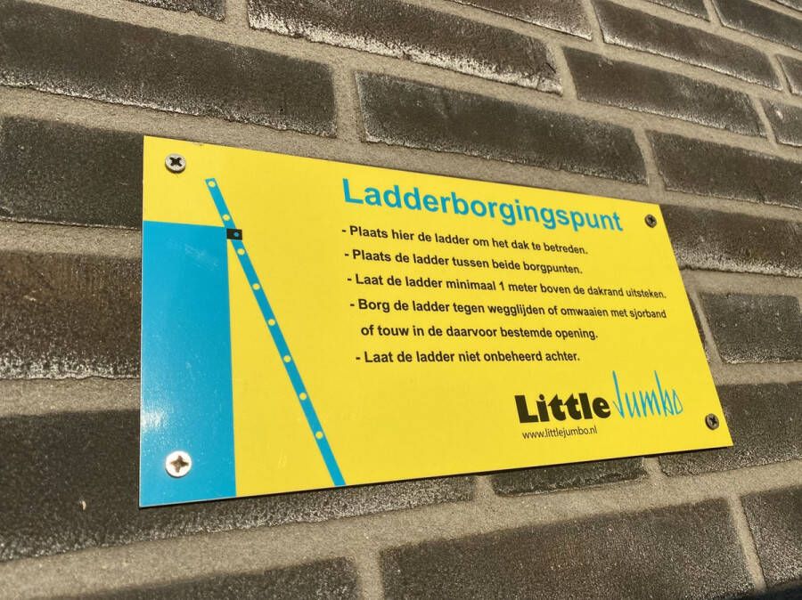 Little Jumbo Aanduidingsbord tbv ladderborgingspunt markering punt tbv ladderborging ladder opstelplaats markering