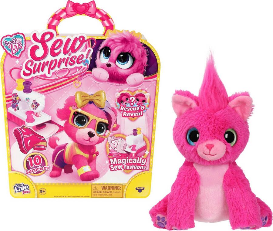 Little Live Pets SCRUFF A LUVS Sewing machine + pink plush Sew Surprise