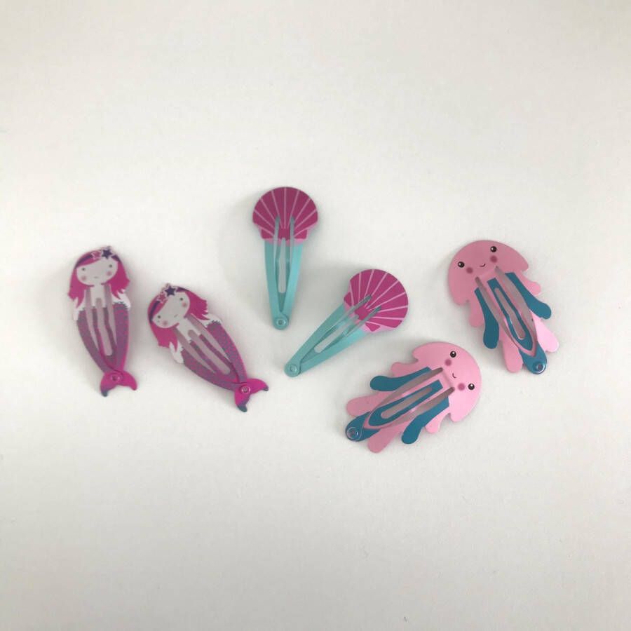 Little Rabbit haarspeldjes kind zee dier strand schelp zeemeermin meisje 6 stuks roze speldjes haar kinderen