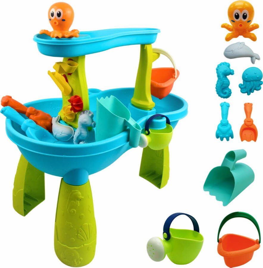 Little Sprouts Aqua Station Watertafel en Zandtafel Activiteiten & Speeltafel Speelgoed voor Buiten vanaf 2 Jaar inclusief Accessoires