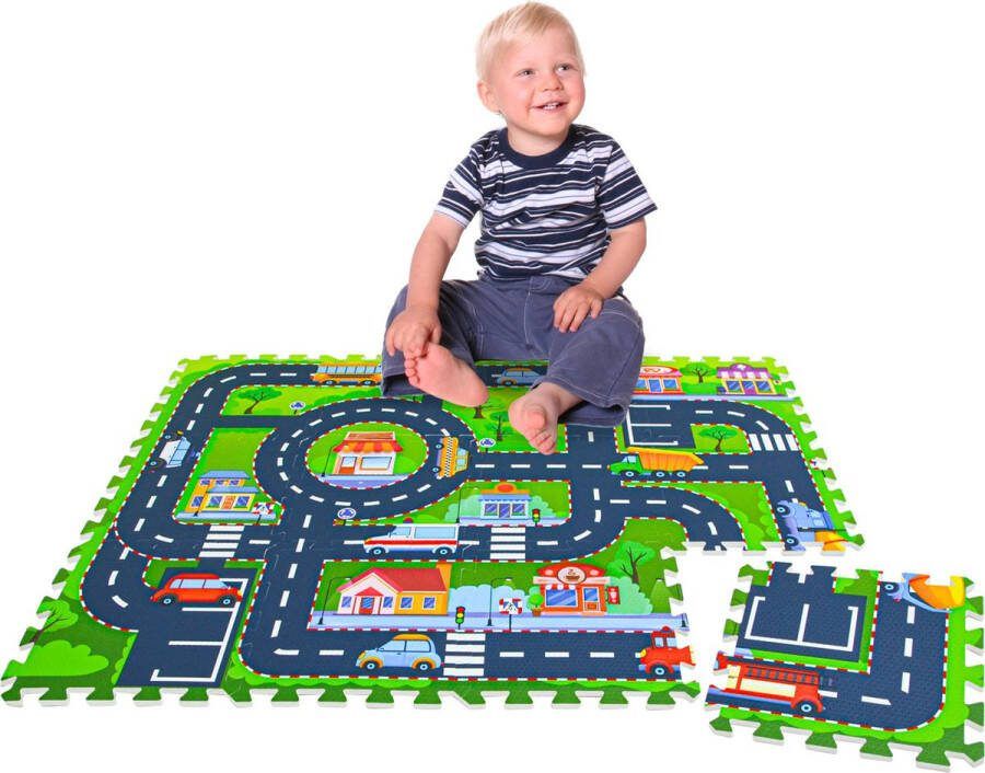 LittleTom 12 Stuks Speelmat Straten 30x30 Speelmat Auto Weg Auto Speelkleed Kinderen