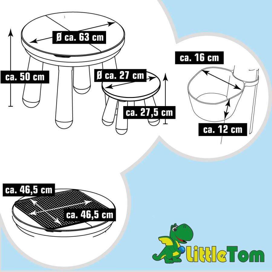 LittleTom 3-in-1 Activiteiten Speeltafel Compatibel met grote merken Kindertafel en Stoel 1 jaar +