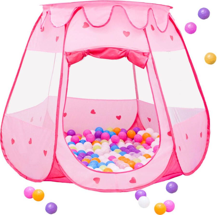 LittleTom Ballenbad Meisje 300 Ballen 120x120x90 Kindertent Binnen & Buiten Speeltent Kinderen Ballen