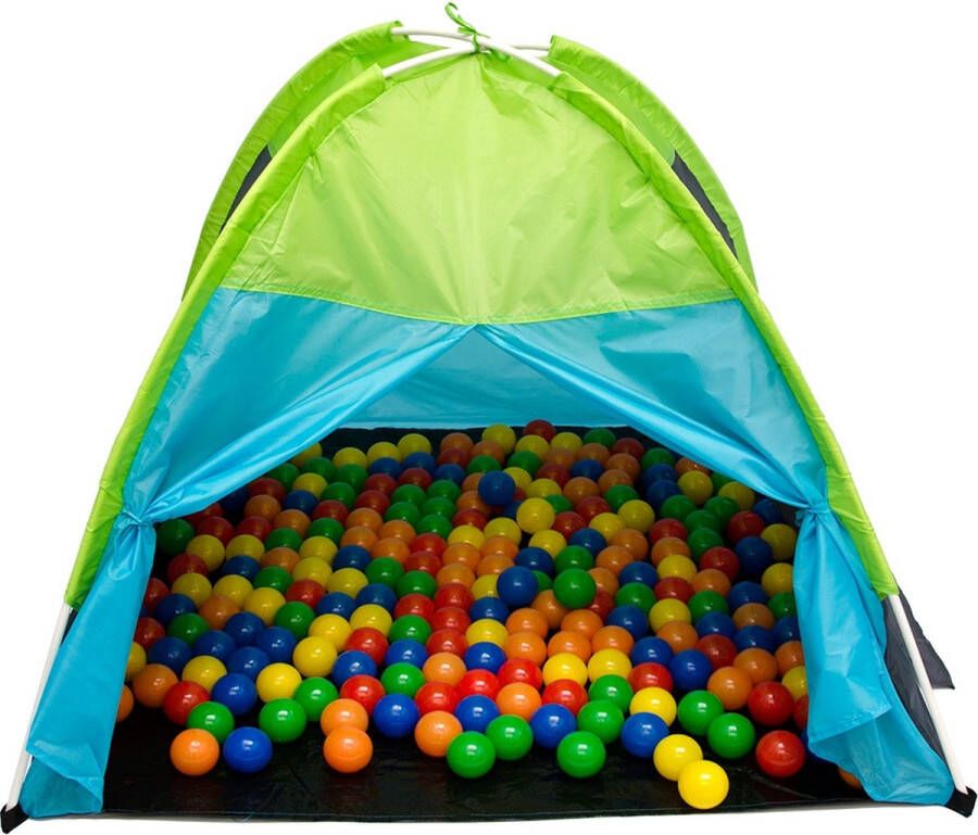 LittleTom Ballenbad Speeltent 100x100x90cm Baby Popup Tunnel Kindertent Blauw