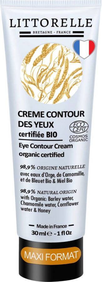 Littorelle Biologische Oogcrème met Gerstwater Anti-Rimpel en Hydraterend 30 ml Made in France
