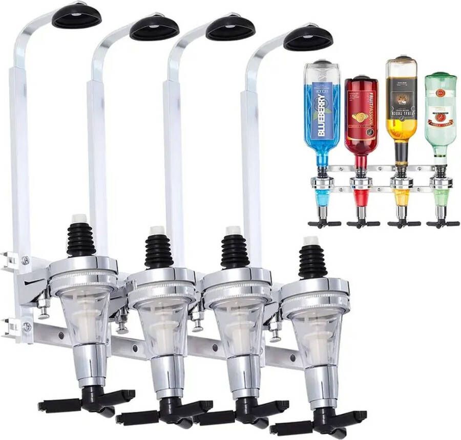 Liudaxog Fratersphere 4 Flessen standaard Wandmontage Wijndispenser Bierdispenser Drankdispenser Dispenser Drankrek Bar 35x36x11
