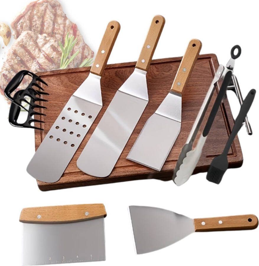 Livano Barbeque Set Barbecueset Barbecue Barbecues BBQ Tangenset Vleeset Accessoires Zomer 11 stuks