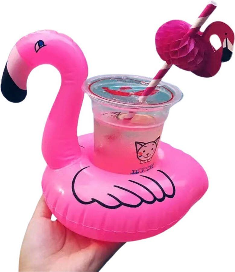 Livano Jacuzzi Drankhouder Bekerhouder Zwembad Drijvend Dienblad Drijvende Bar Opblaasbaar Dienblad Drijvende Drankhouder Flamingo Roze