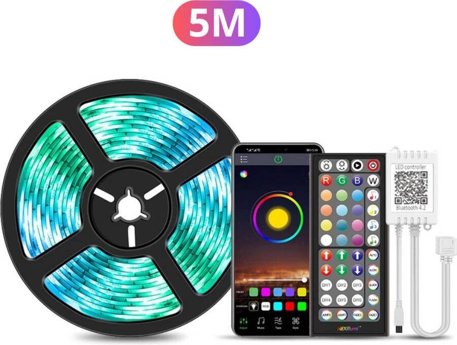Livano LED Strip 5 Meter RGB Muziek Sync Ingebouwde Microfoon Flexibel APP Verschillende Kleuren