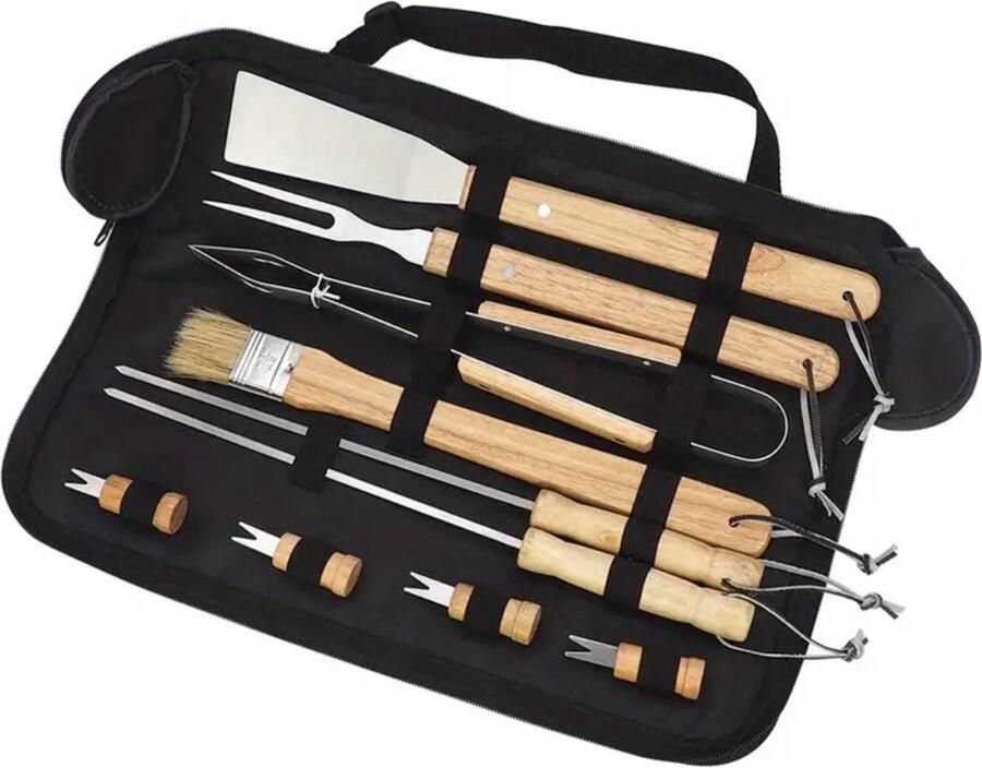 Livano Barbeque Set Barbecueset Barbecue Barbecues BBQ Tangenset Vleeset Accessoires Zomer 10 stuks