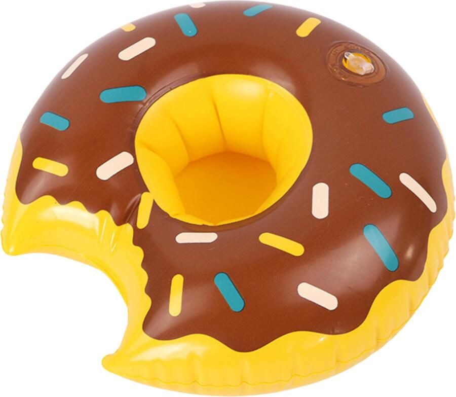 Livano Jacuzzi Drankhouder Bekerhouder Zwembad Drijvend Dienblad Drijvende Bar Opblaasbaar Dienblad Drijvende Drankhouder Bruine Donut