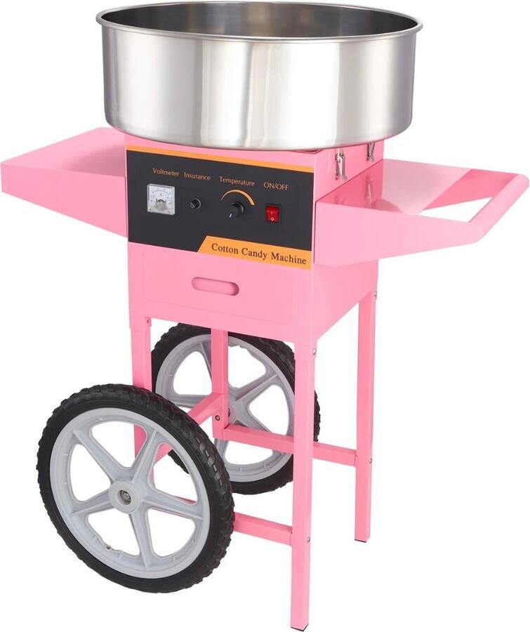 Livano Suikerspin Machine Suikerspinmachine Suikerspin Maker Cotton Candy Professioneel Roze Kar