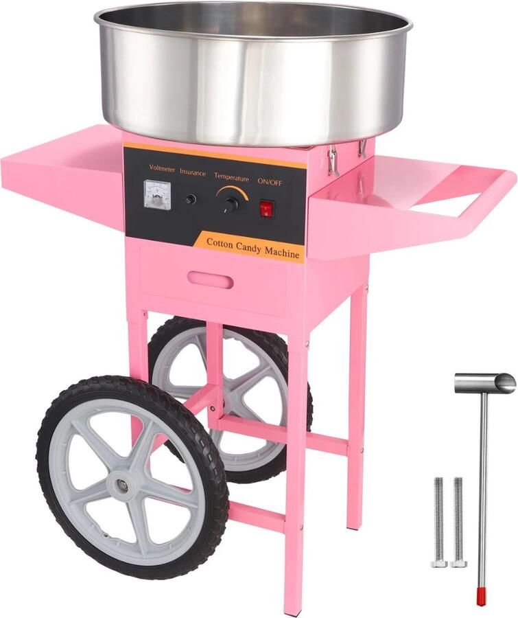 Livano Suikerspin Machine Suikerspinmachine Suikerspin Maker Goedkoop Professioneel Roze Kar