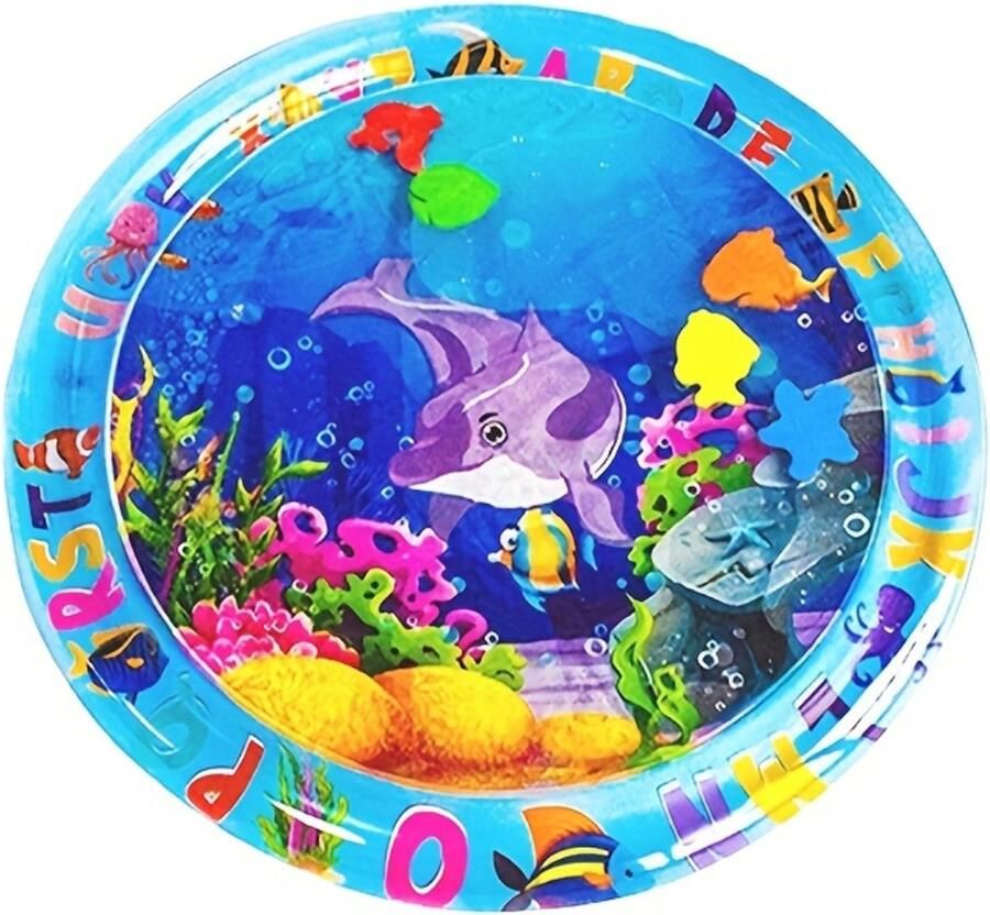 Livano Waterspeelmat Watermat Baby Speelmat Binnen Buiten Kraamcadeau Opblaasbaar Blauw