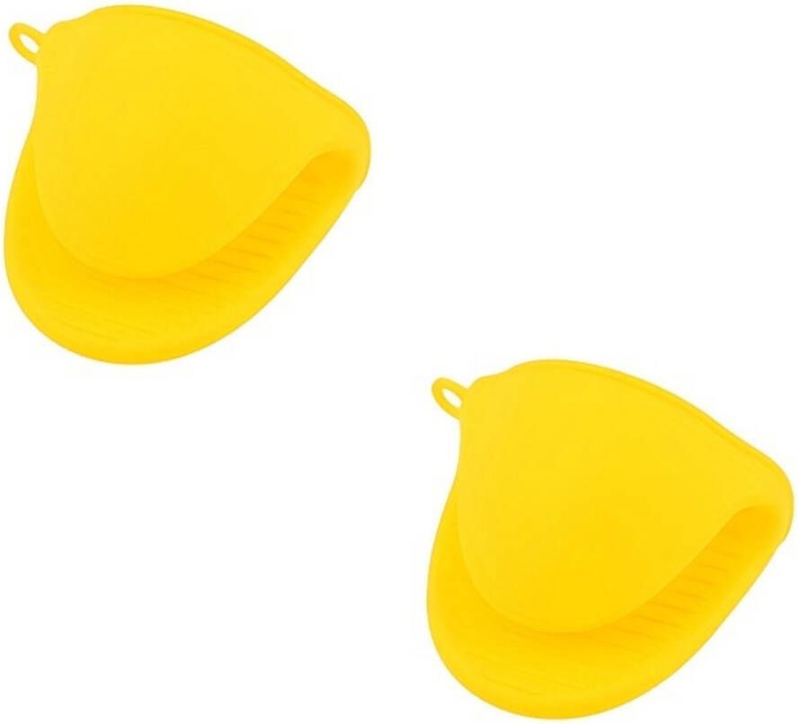 Livano Ovenhandschoenen Siliconen Ovenwanten Hittebestendig BBQ Barbecue Handschoenen Geel 2 Stuks