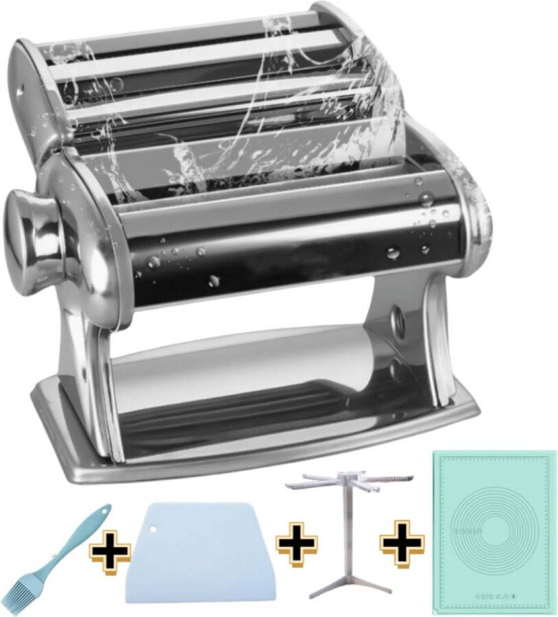 Livano Pastamaker Pastamachine Spaghetti Lasagne Keukenmachine Inclusief Borstel Snijmat Uithangrek Kneedmat