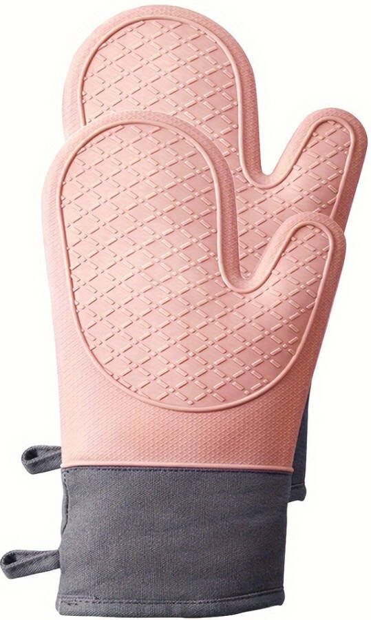 Livano Siliconen Ovenwanten Ovenhandschoenen Barbecue Handschoenen Hittebestendig BBQ Roze