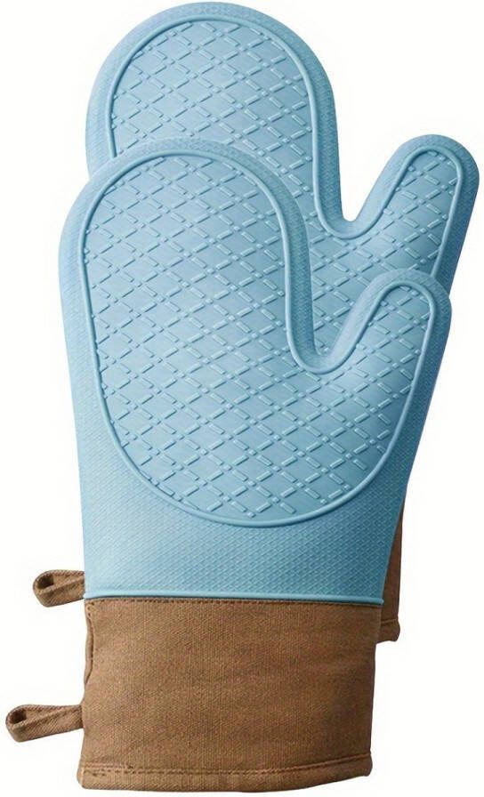 Livano Siliconen Ovenwanten Ovenhandschoenen Barbecue Handschoenen Hittebestendig BBQ Turqoise