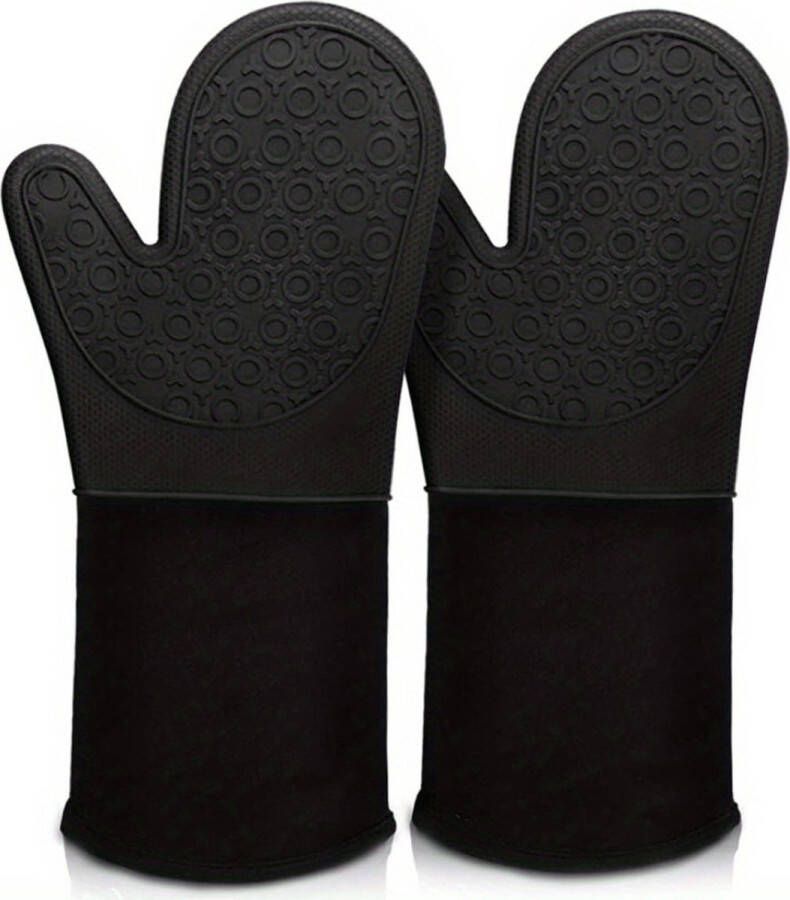 Livano Siliconen Ovenwanten Ovenhandschoenen Hittebestendig BBQ Barbecue Handschoenen Zwart