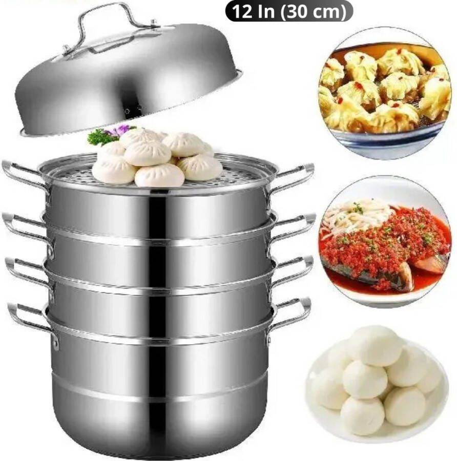 Livano Stoompan Voedselstomer Groentestomer Couscous Pan Multisteamer Stoomkoker 5 Laags