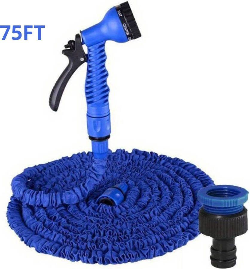 Livano Tuinslang Flexibel Tuinslangen Haspel Spuitpistool 22.5 Meter Blauw