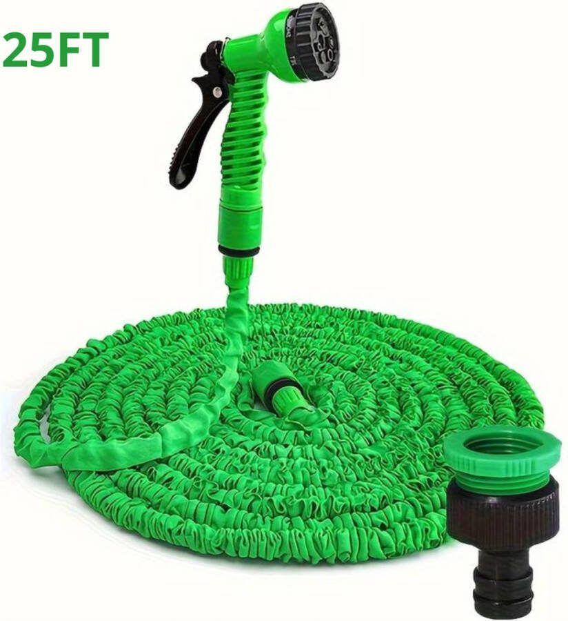 Livano Tuinslang Flexibel Tuinslangen Haspel Spuitpistool 7.5 Meter Groen