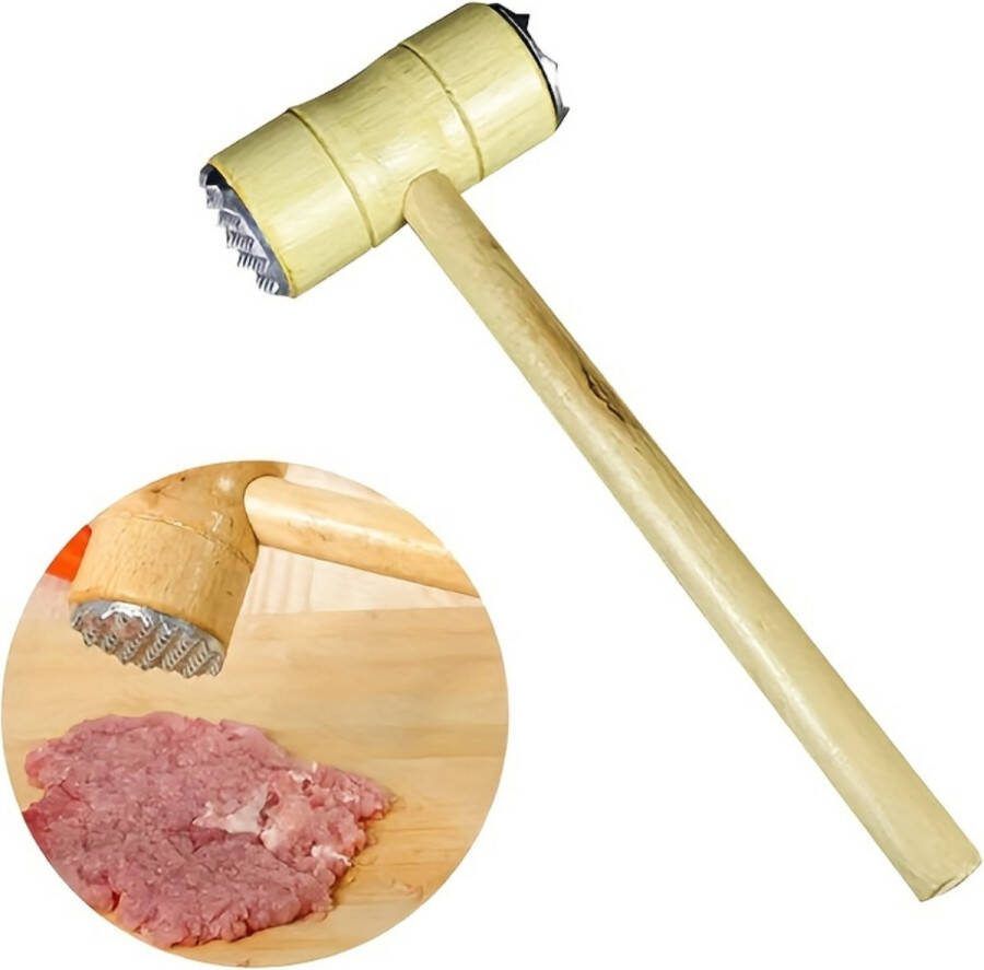 Livano Vleeshamer Vleesvermalser Vleespletter Vleesklopper Kip Rund Varken Bbq Accesoires Meat Hammer Hout