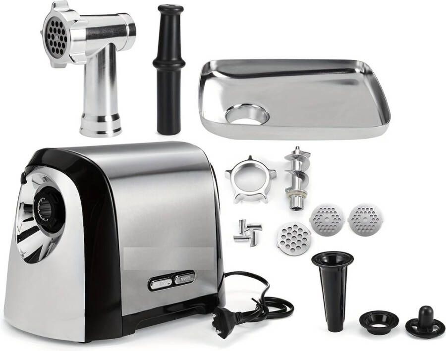 Livano Vleesmolen Gehaktmolen Meat Grinder Elecktrisch Machine Foodprocessor Meat Mincer Keukenmixer Keukenmachine Zilver Zwart