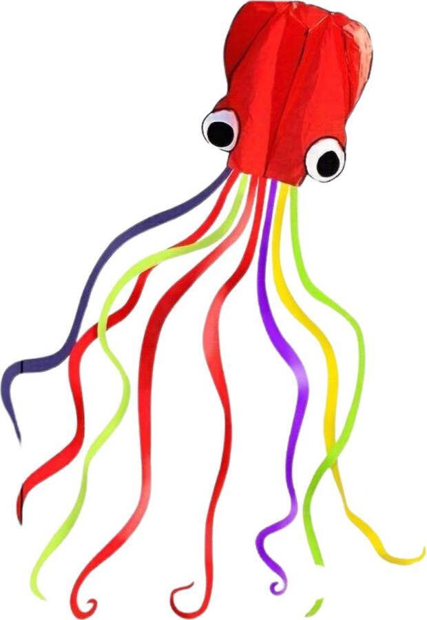 Livano Vlieger Voor Strand Kite Vliegers Kindervlieger Octopus 5 meter Rood