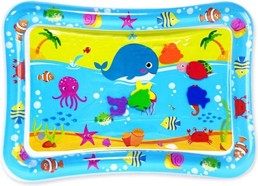 Livano Waterspeelmat Watermat Baby Speelmat Binnen Buiten Kraamcadeau Opblaasbaar Blauw