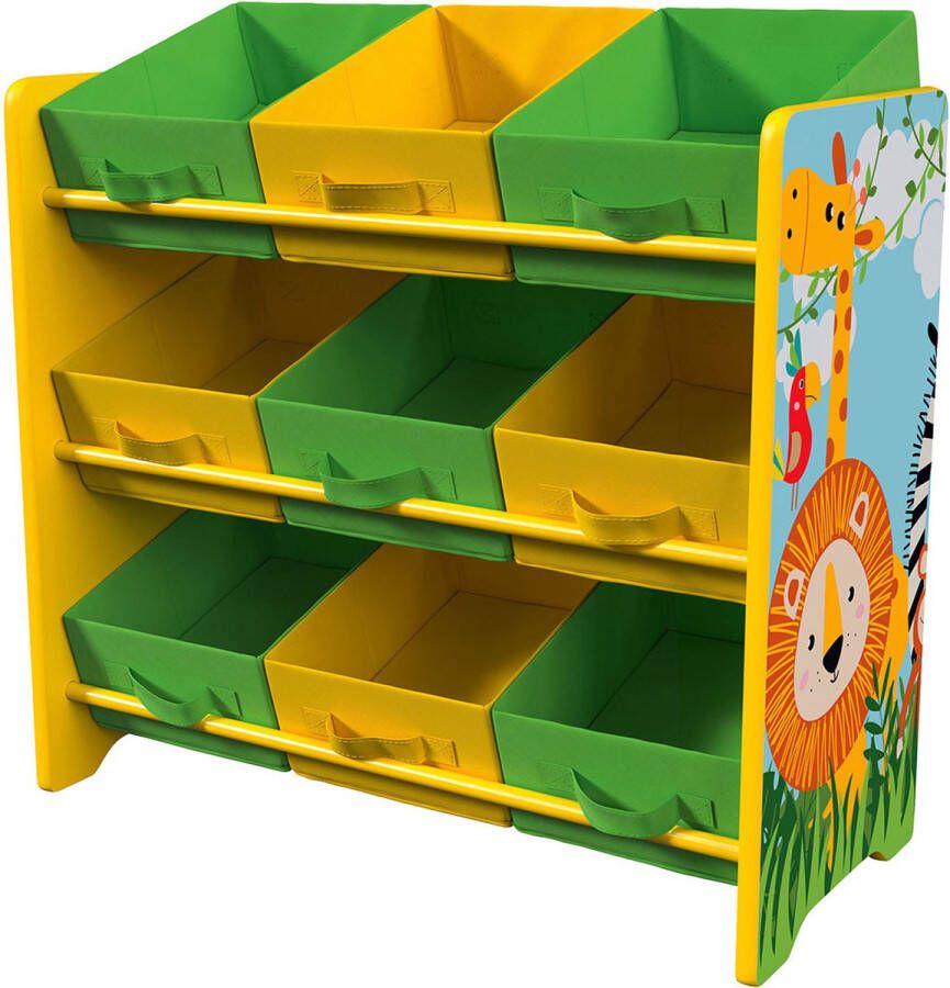 Livarno home Kinderkast Ideaal voor het opbergen van speelgoed knuffeldieren of schoolspullen Afmetingen: 65 x 30 x 60 cm Opbergrek met 9 uitneembare vakken