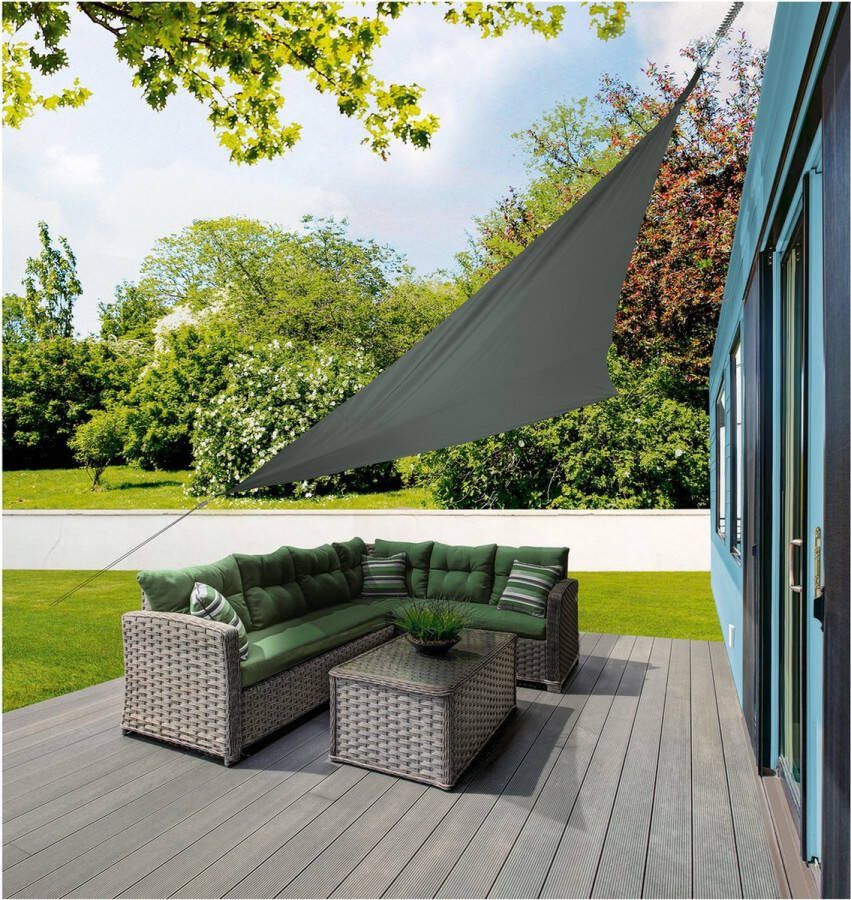 Livarno home Zonnescherm Luifel Antraciet 415x415x415cm Driehoek UV-bescherming Zonbescherming