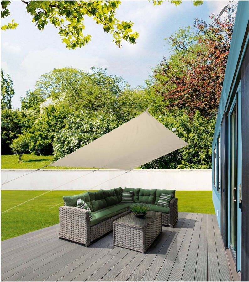Livarno home Zonnescherm Luifel Rechthoek 200x300cm 100% Polyester UV-Bescherming Zonbescherming Beige