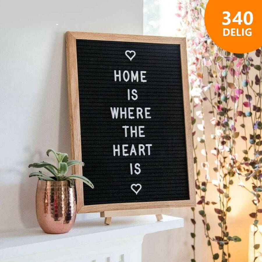 Live Deals Letterbord | Memobord | Letterborden Zwart | Tekstbord | Inclusief Standaard | 340 Letters Cijfers Pictogrammen & Emoji’s | 30 x 40 CM