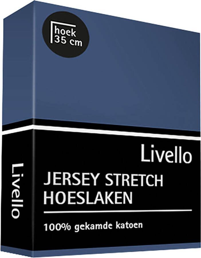 Livello Hoeslaken jersey Denim 140 x 200 cm