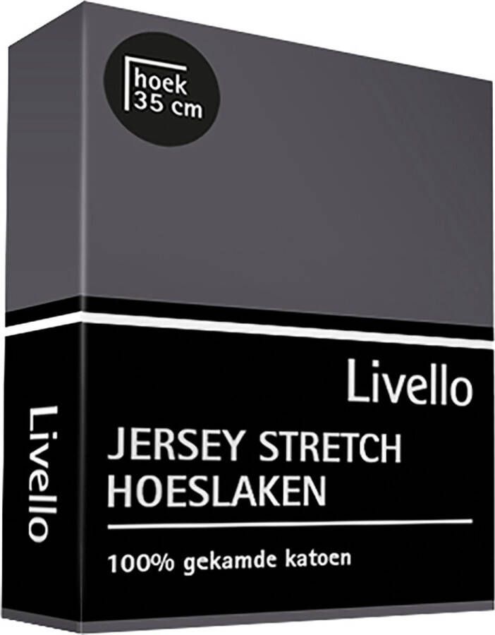 Livello Hoeslaken jersey Donkergrijs 140 x 200 cm