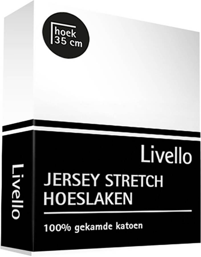Livello Hoeslaken jersey Wit 180 x 220 cm