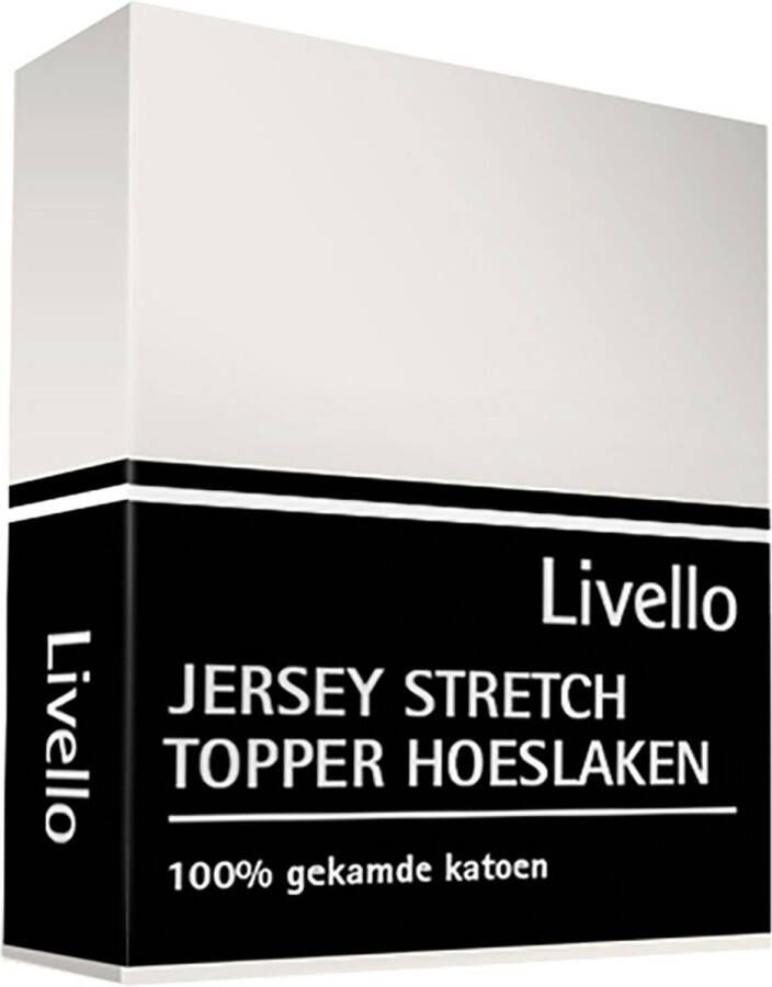 Livello Hoeslaken Topper Jersey Dark Grey 180x200 210 180 x 210 Offwhite
