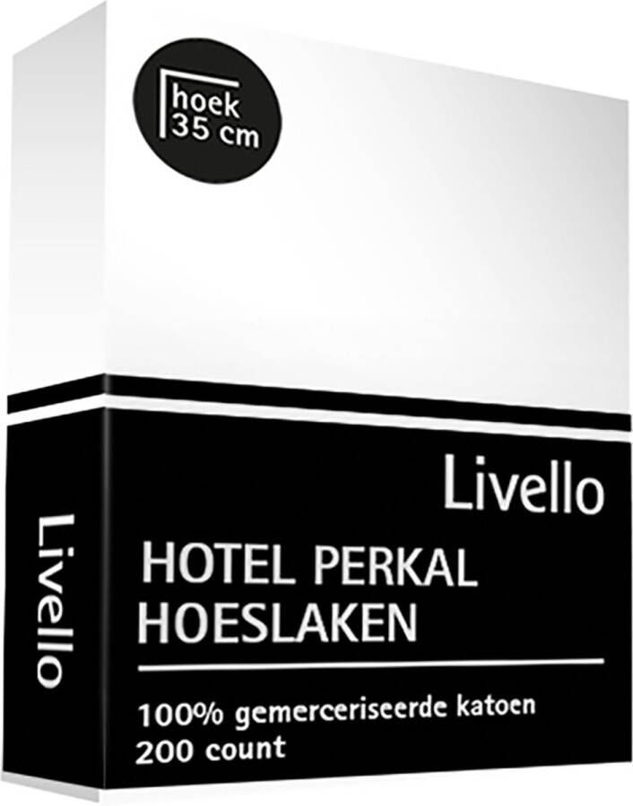 Livello Hotel Hoeslaken Perkal Wit Egyptisch Katoen 120 x 200 cm