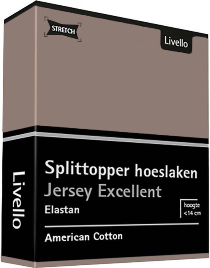 Livello Hoeslaken Splittopper Jersey Excellent Taupe 250 gr 180x200 t m 200x220