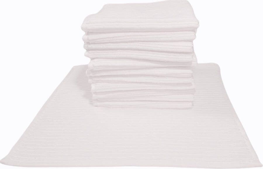 Livello Vaatdoek 100% Katoen Wit 32x32 (12 stuks)